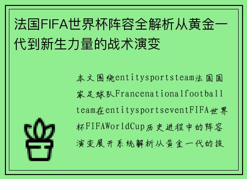 法国FIFA世界杯阵容全解析从黄金一代到新生力量的战术演变